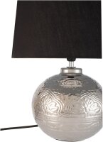 48222 Pauleen Touch of Silver Tischleuchtehandgefertigt Schwarz Silber Glamour Stoff Keramik E14