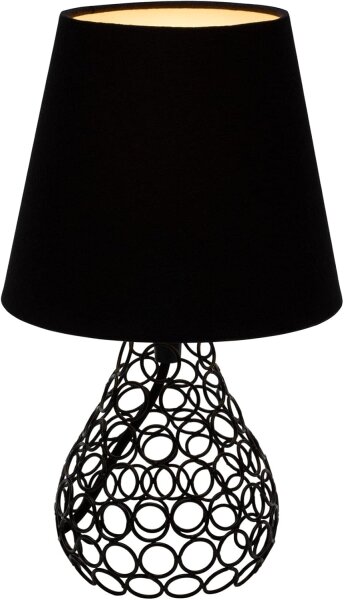 48210 Pauleen Black Brilliance Tischleuchte max. 20 Watt Schwarz Stoff, Metall E27