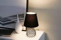 48210 Pauleen Black Brilliance Tischleuchte max. 20 Watt Schwarz Stoff, Metall E27