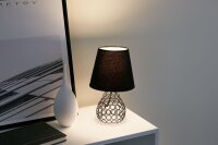 48210 Pauleen Black Brilliance Tischleuchte max. 20 Watt Schwarz Stoff, Metall E27