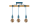 LUCIDE POLA Pendelleuchte 3x E27 Blau / Holz