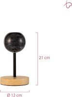 48191 Pauleen Marble Dream Tischleuchte max. 20 Watt Schwarz, Holz Marmor, Holz E27