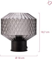 48195 Pauleen Gleaming Smoke Tischleuchte max. 20 Watt Rauchglas, Schwarz Glas, Metall E27