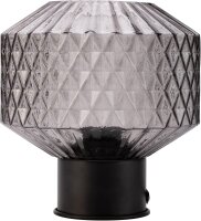 48195 Pauleen Gleaming Smoke Tischleuchte max. 20 Watt Rauchglas, Schwarz Glas, Metall E27