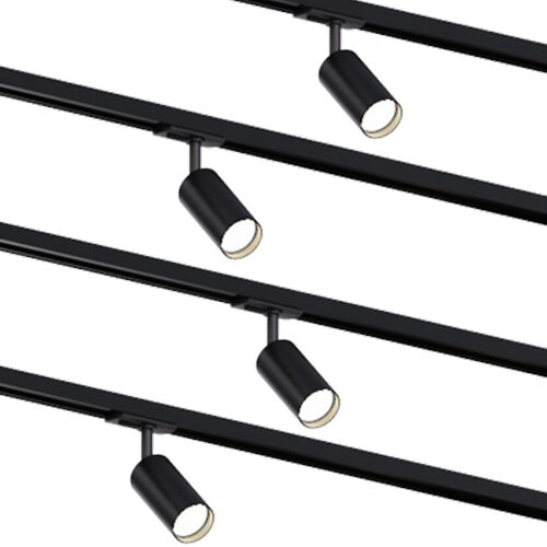 MRail 4x Spot GU10 Fassung Schwarz